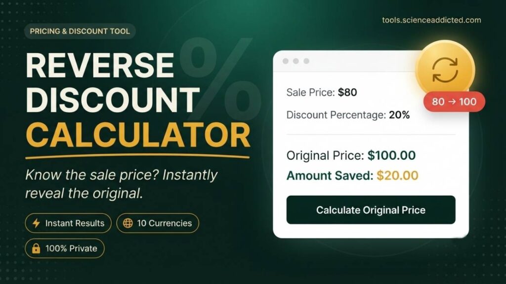 Reverse Discount Calculator – Find the Original Price Instantly (Free Tool)